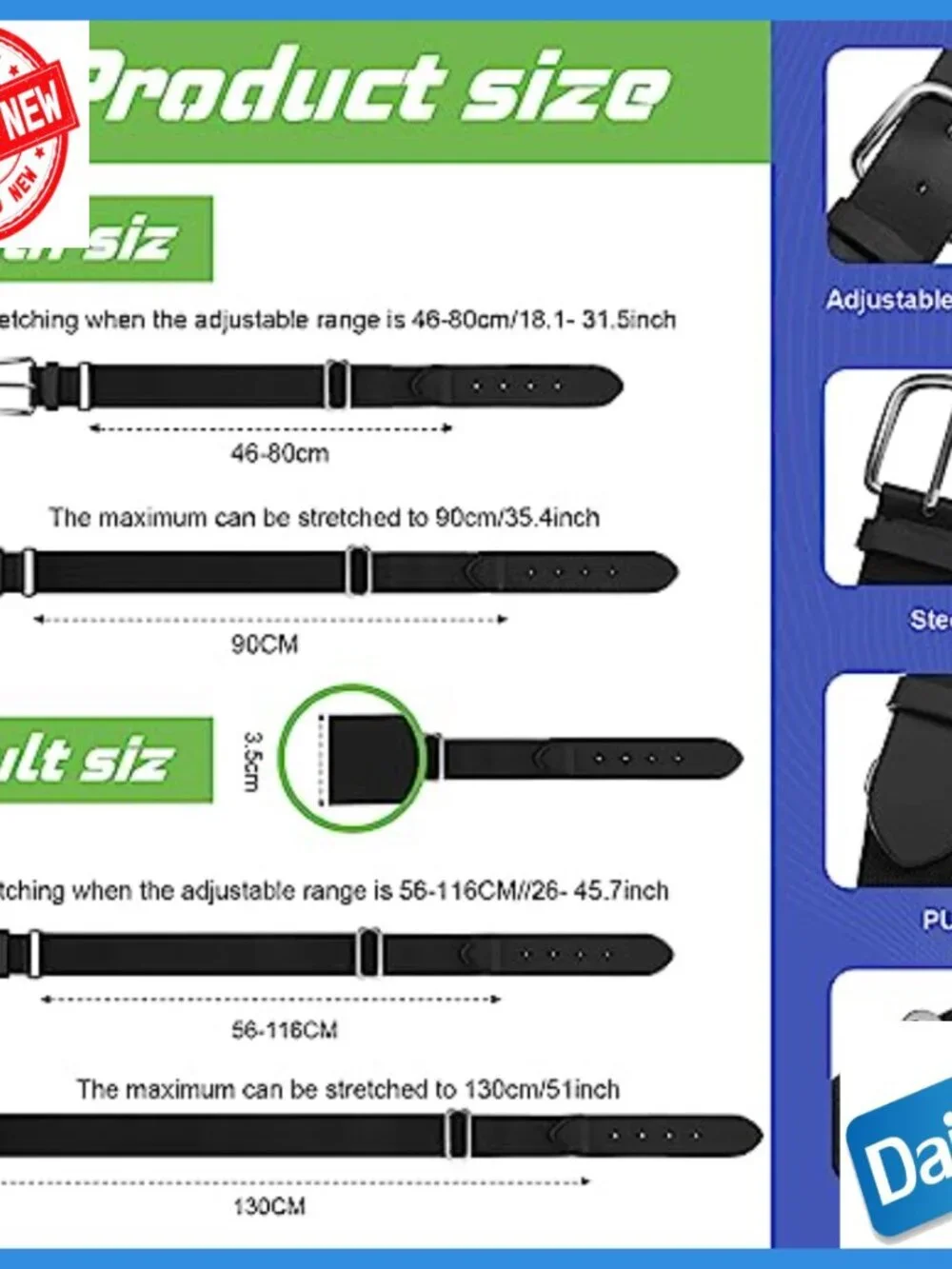 Elastic Baseball Softball Belts Bulk Set Youth Adult Adjustable